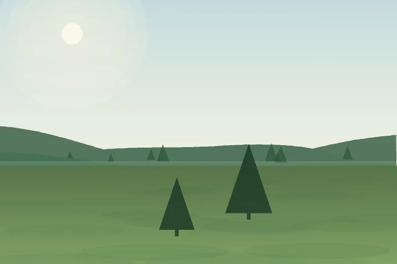 Chief Lake Honey — illustration of the farm landscape