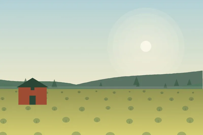 Nechako Berry Company — illustration of the farm landscape