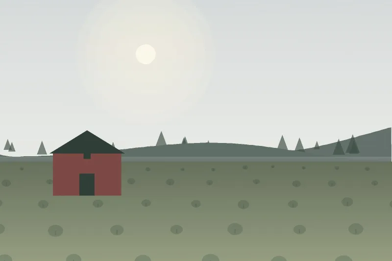 Stoner Root Cellar — illustration of the farm landscape
